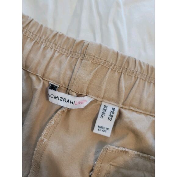Isaac Mizrahi Size 16 Khaki Stretch Straight Leg Crop Pant A675363 NWOT - Picture 6 of 12